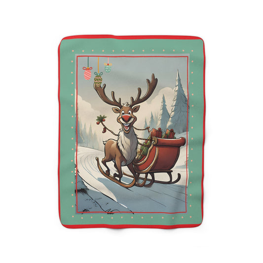 Sherpa Fleece Blanket "Reindeer 1"